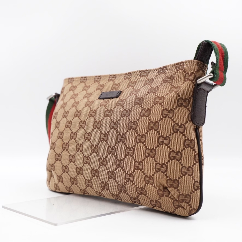 BN22 ❣️ GUCCI Monogram Web Flat Messenger Crossbody - Picture 5 of 13